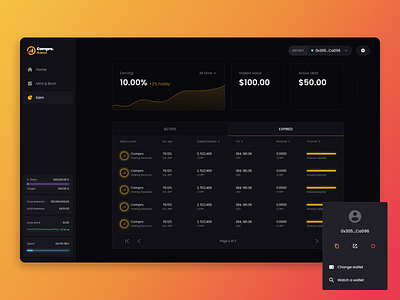 Crypto Finance App | Compro bitcoin blockchain btc crypto crypto market cryptocoin cryptocurrency design economy eth exchange finance finance application money pump synthetic ui uiux ux web app