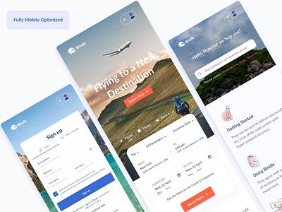 Bindle Travel UI Kit booking booking app booking ui kit booking website responsive responsive web travel travel app travel ui kit travel website ui ui kit web design website