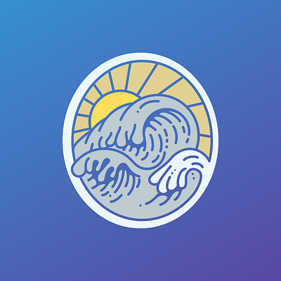 Wave Badge illustration vector
