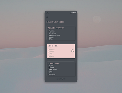 Select User Type - Daily UI 064 app app design branding daily ui daily ui challenge design graphic design illustration mobile app mobile design modern select user type ui user interface user type ux vector