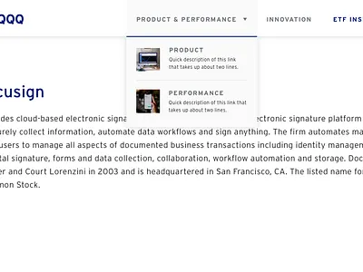 QQQ Nav Updates menu nav navigation