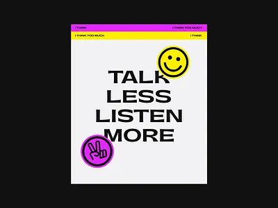 Talk Less Listen More abstract branding caitlin aboud design digital illustration logo modern simple social media vector