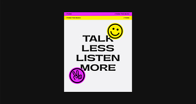 Talk Less Listen More abstract branding caitlin aboud design digital illustration logo modern simple social media vector