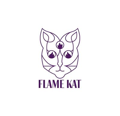 Flame Kat Logo branding digital design graphic design illustration logo