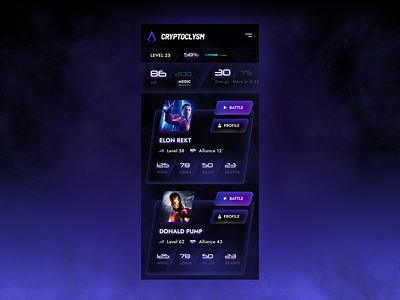 GameToken - Mobile Version app crypto dark dashboard game gamers games gaming mobile mobile app nft product product design ui design ux design