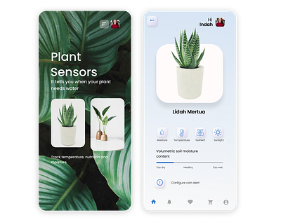 Plant Sensors Application branding graphic design green mobile mobiledesign plant ui uidaily uidesign uiux ux uxdesign website websitedesign