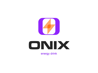 Onix - Energy Drink Logo beverage logo beverages brand designer colorful creative drinks energy energy drink energy drink logo graphic designer lightning logo designer logo for sale logo maker minimalistic modern orange power purple simple