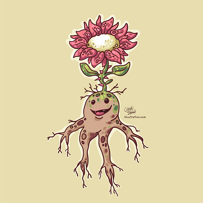 Merciful Mandrake character design cute design digital painting flower game art illustration mandrake monsters nature