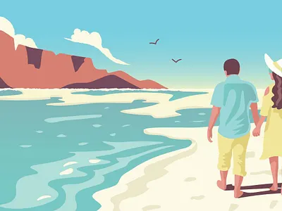 Better Together all in this together beach design digital painting illustration love nature ocean seaside together vector illustration