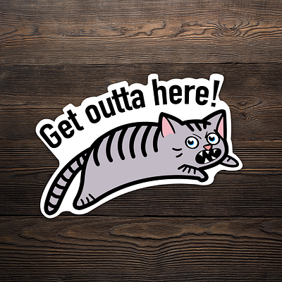 Get outta here grumpy cat cat catlife catlover design figma illustration sticker