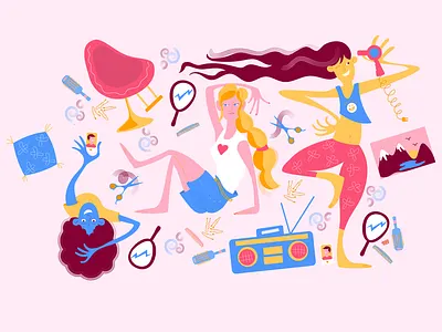 Beauty Mask design face mask hairdresser illustration vector illustration