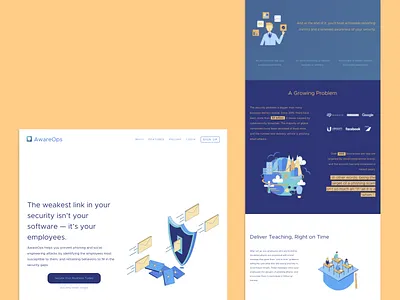 AwareOps Website Illustrations conceptual conceptual illustration digital illustration illustration limited color palette product illustration ui vector website illustration