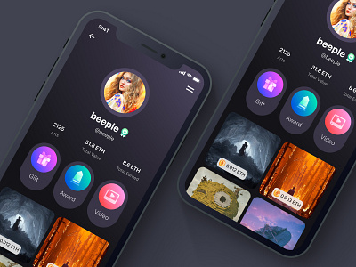 NFT Profile app bitcoin branding crypto design ios market nft profile sell shop ui user ux ux research verify