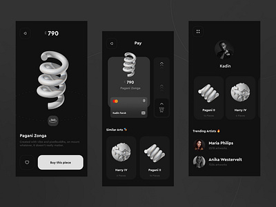 App Concept: Buy 3D Arts 3d animation app branding crypto app dark mode design graphic design illustration logo motion graphics nft ui uidesign ux uxdesignmastery