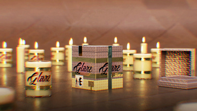 Glare - packaging a candle brand 3d abstract blender blender3d branding design illustration logo product design render