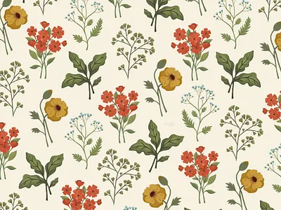 Ellie Mae botanical floral flowers illustration pattern plants procreate
