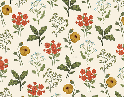 Ellie Mae botanical floral flowers illustration pattern plants procreate