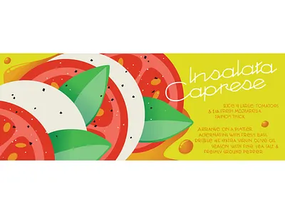 Caprese Salad Illustrated Recipe food illustration italian lettering vector