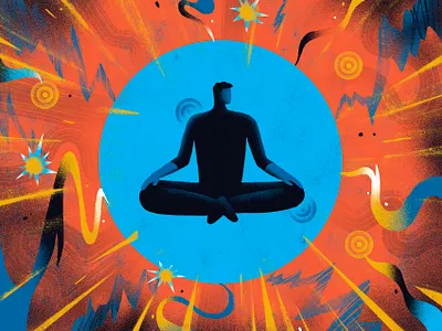 AARP / Autoimmune Disorders calm editorial illustration health illustration medical meditation mindfulness pain wellness yoga