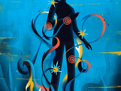 AARP / Autoimmune Disorders body conceptual editorial editorial illustration figure health illustration pain silhouette wellness