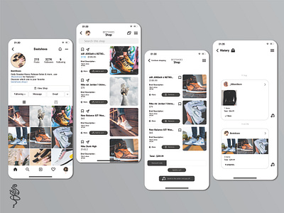 Customer view/Instagram android app branding card cards clean design illustration instagram ios minimal mobile mobile app design redesign shop shopping social social media ui ux