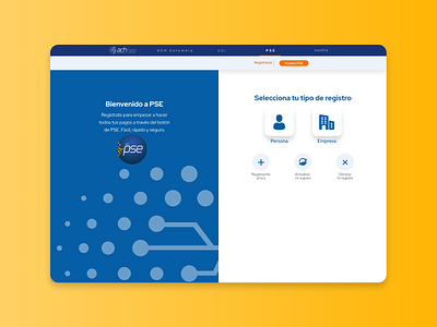 Registro en PSE | Concepto design ui ux