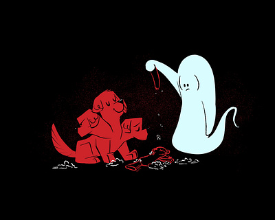 Monstrous aughost aughostus gloom cerberus character character design design dog illustration mid century monstrous retro vintage