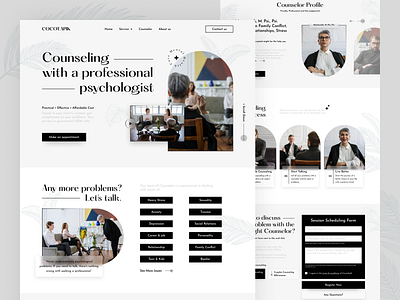 COCOT.APIK Psychologist/Counselor Landing Page black clinic counselor dry elegant healt care health home page landing page mental care mental health minimalist oww psychologist simple design style ui uiux web design website