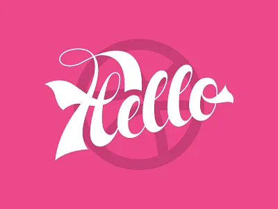 Hello brand branding clean corporate cursive design dribbble font handwriting hello lettering logo pink pro professional script script font type typography vector
