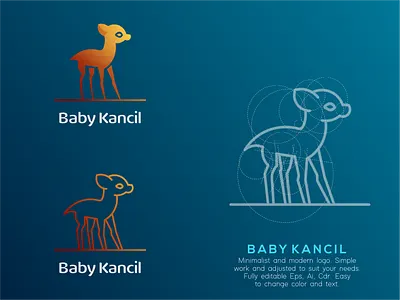 Baby Kancil branding design icon illustration logo typography vector
