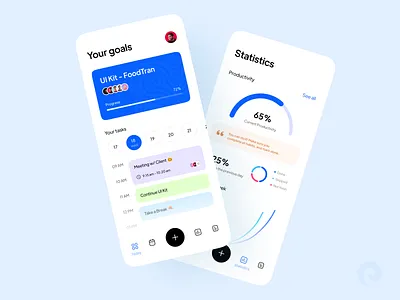 TaMa - App Design android app blue calendar chart clean clean design daily routine design figma ios management mobile routine statistic task task management ui uiux ux