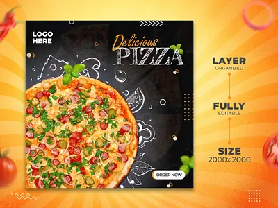 Pizza Social Media Banner I Social Media Add artwork banner ad banner design design facebook ads facebook banner facebook cover facebook post food food banner foodie instagram banner instagram post instagram story restaurant branding social media youtube banner