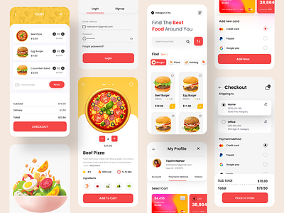 Food Delivery App UI Design designer e commerce shop fast food app food app food app design food delivery app food menu app food ordering service food panda app food ui grocery app popular shot restaurant app shop shop ui tazrin trendy ui uiux visual designer