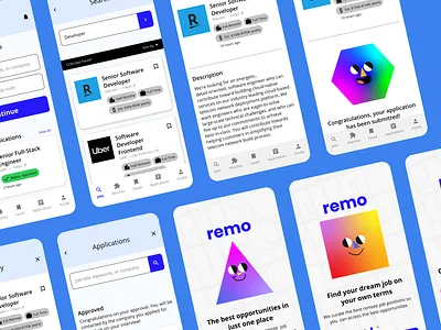 Remo App Design app design branding illustration logo material material design mobile mobile design product design ui ux design ux research