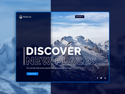 Discover - Travel Landing Page Design discover landing page travel travel website web design web development web ui website design