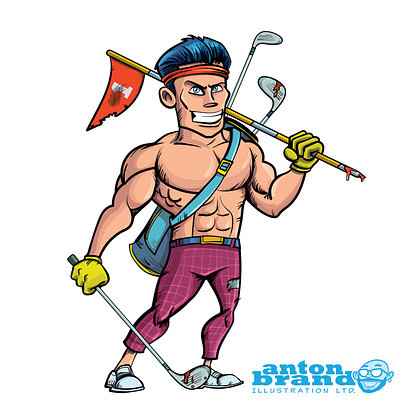 Post apocalyptic golfer adobeillustrator cartoon character humour illustration illustrator vector