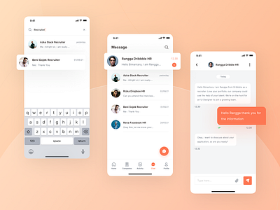 Joboard - Chat app chat design employee employer hired hiring hiring platform illustration ios job job application job board minimal mobile recruiter ui ui kit vacancies vacancy