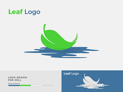 Leaf Logo branding branding identity design graphic design icon illustration leaf logo rain stream vector water