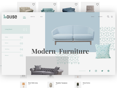 Furniture Landing concept furniture home homepage house landing landingpage modern pastelcolors property ui uiux