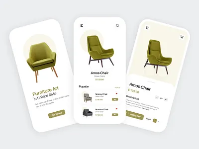 Furniture e-commerce App app app design chair app design e commerce app furniture app furniture e commerce app sofa app ui