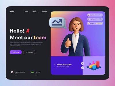 Solid. Software development company 3d agency animation anna fesenko app company design design app development gotoinc illustration mesh gradients motion graphics software ui ux