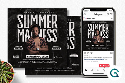 Summer Madness Flyer Template dj flyer