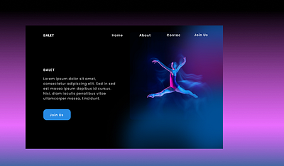 Web Balet app balerina balet black desain design graphic design illustration neon ui uiux ux website