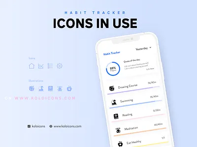 Time tracker app icons app apple book design home icon icons inspiration mobile palette time tracker vector