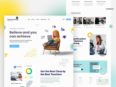 EdTech Landing Page courses design e learning edtech education figma figma file illustration landing page udacity udemy ui ux web comps web design website