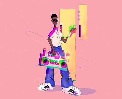 H O O D 2d 90s art art direction branding colors design hood illustration photo radio street style