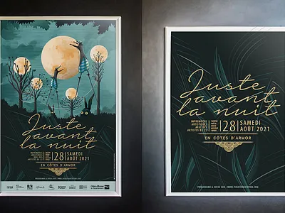 Juste avant la nuit design illustration poster typography vector