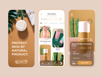 E-Commerce iOS Mobile App app app design applicaiton beauty cart cosmetics crime ecommerce ecommerce application ios minimal mobile app mobile ui oily online shop product sale skin product ui uiux design ux