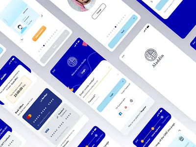 Banking App adobe xd bank banking app blue branding cards clean credit cards dasboard debit cards illustration logo passport presentation profile server ui ui ux ux wallet
