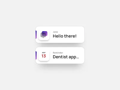 Notification type exploration graphic design notification rounded shadow ui ux